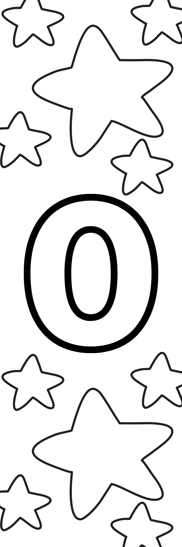 Numbers 0 to 9 with Stars Coloring Bookmarks with Crayons Kit - Set of 10 - 2" x 6" Rounded Corner Bookmarks