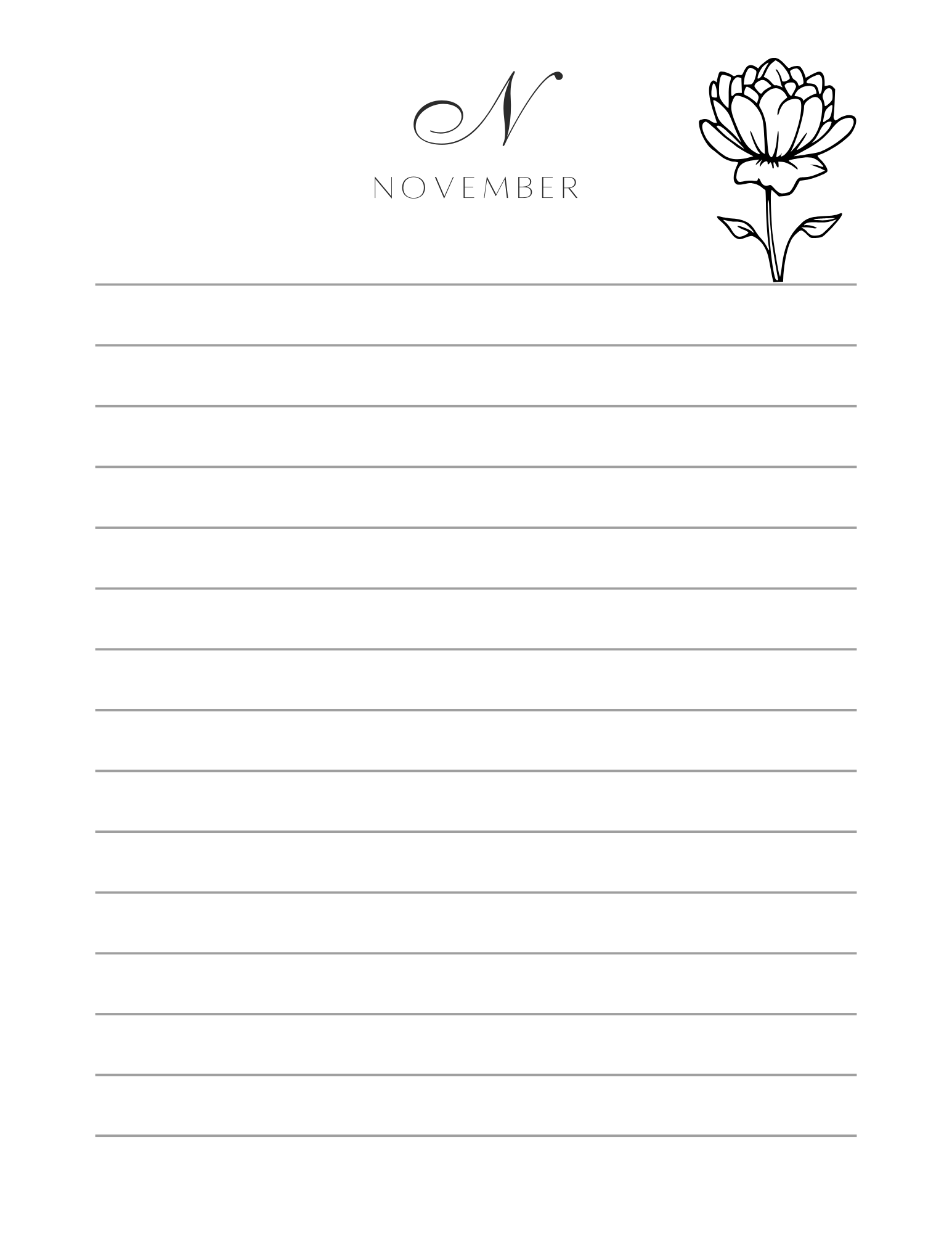 Personalized Birth Month Flower Tear-Away Notepad | Minimalist Floral Desk Pad