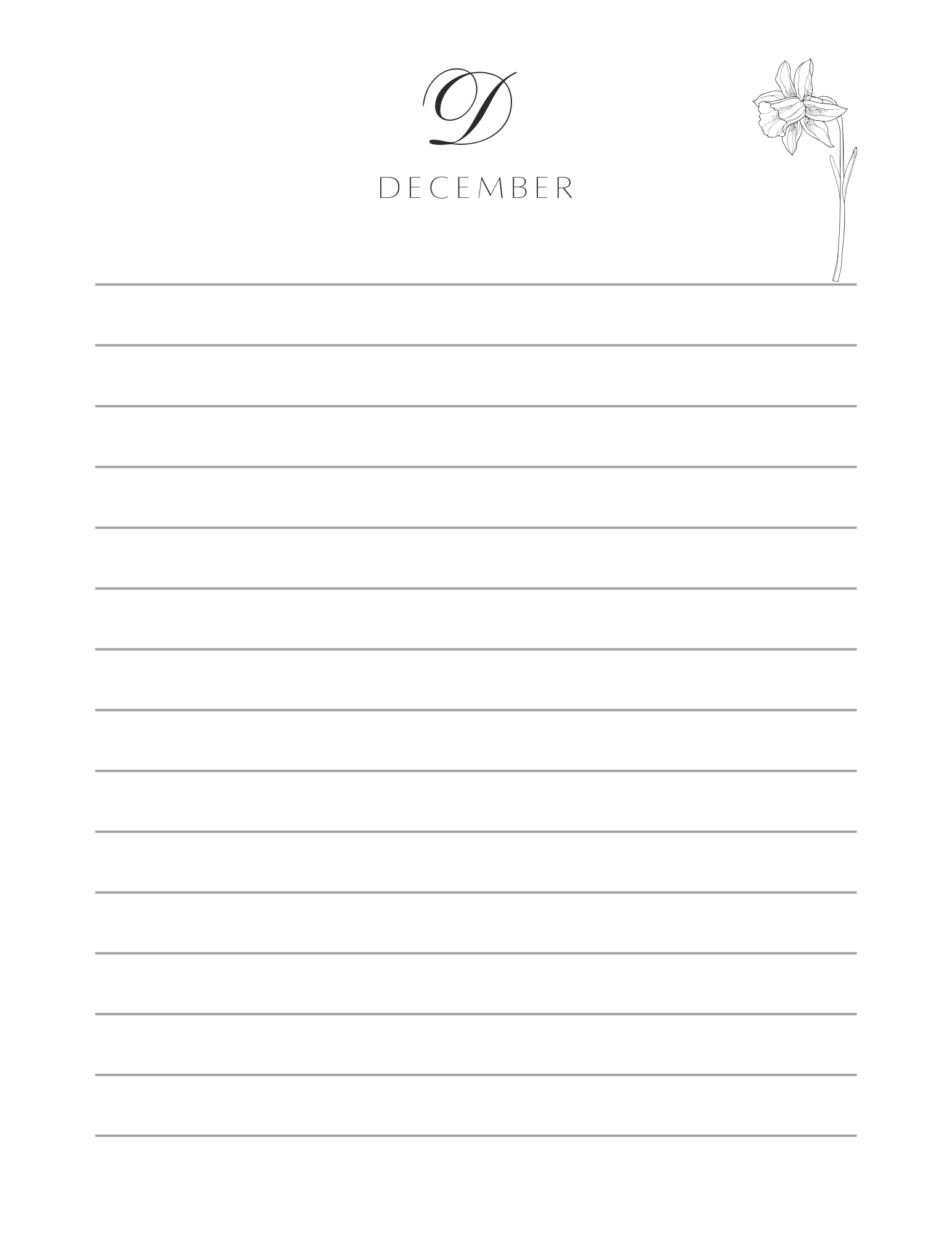 Personalized Birth Month Flower Tear-Away Notepad | Minimalist Floral Desk Pad