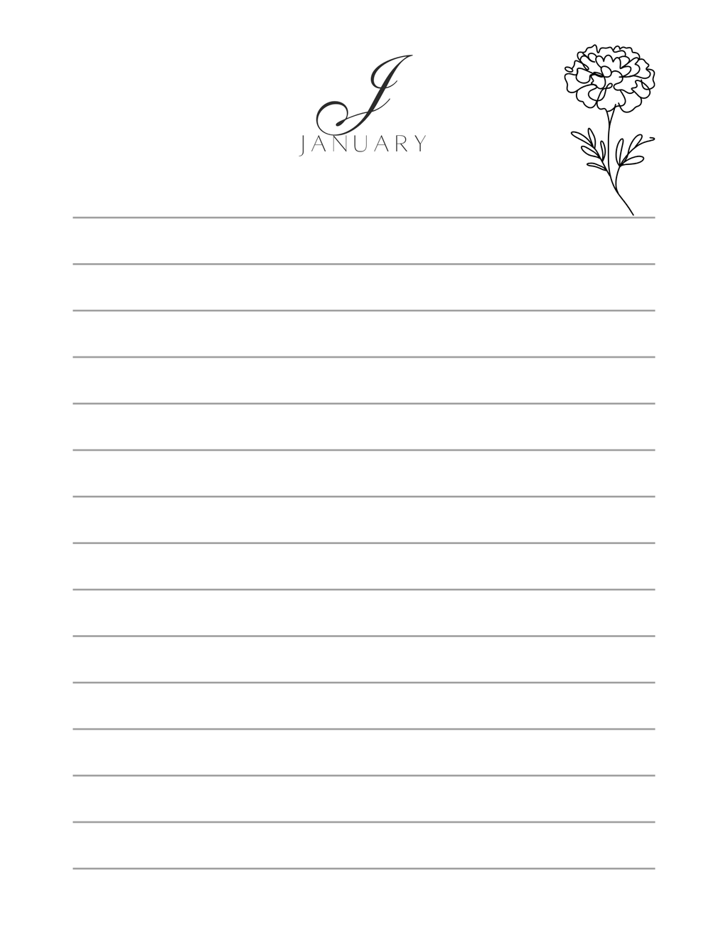 Personalized Birth Month Flower Tear-Away Notepad | Minimalist Floral Desk Pad