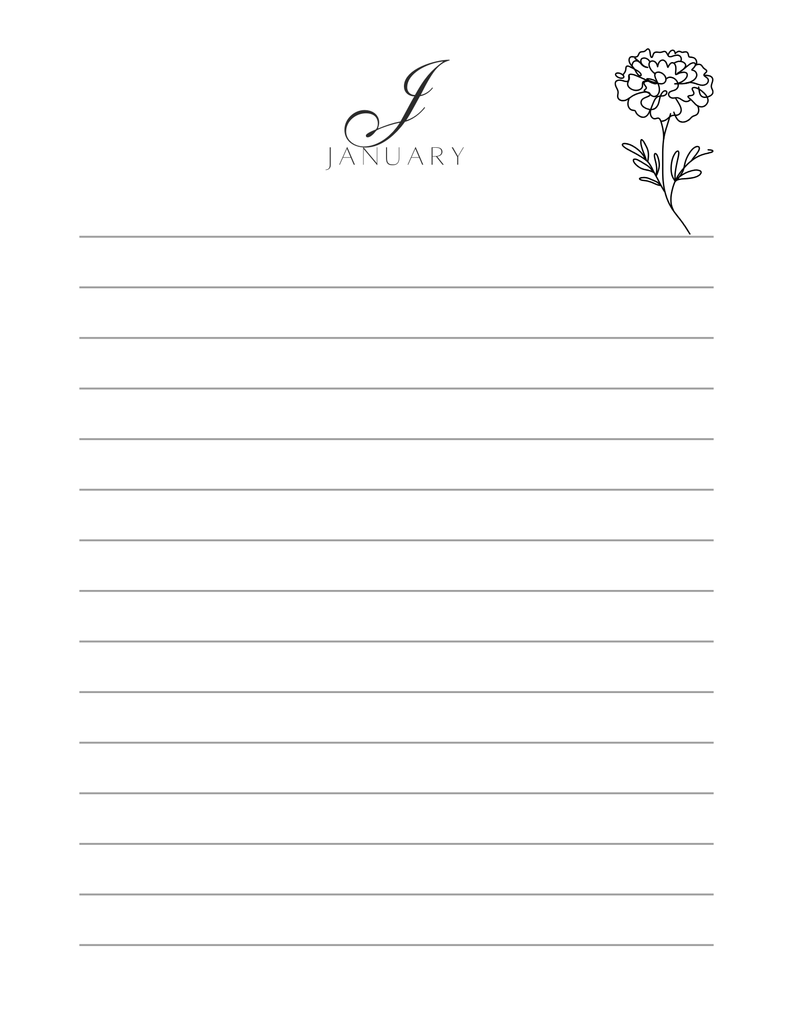 Personalized Birth Month Flower Tear-Away Notepad | Minimalist Floral Desk Pad