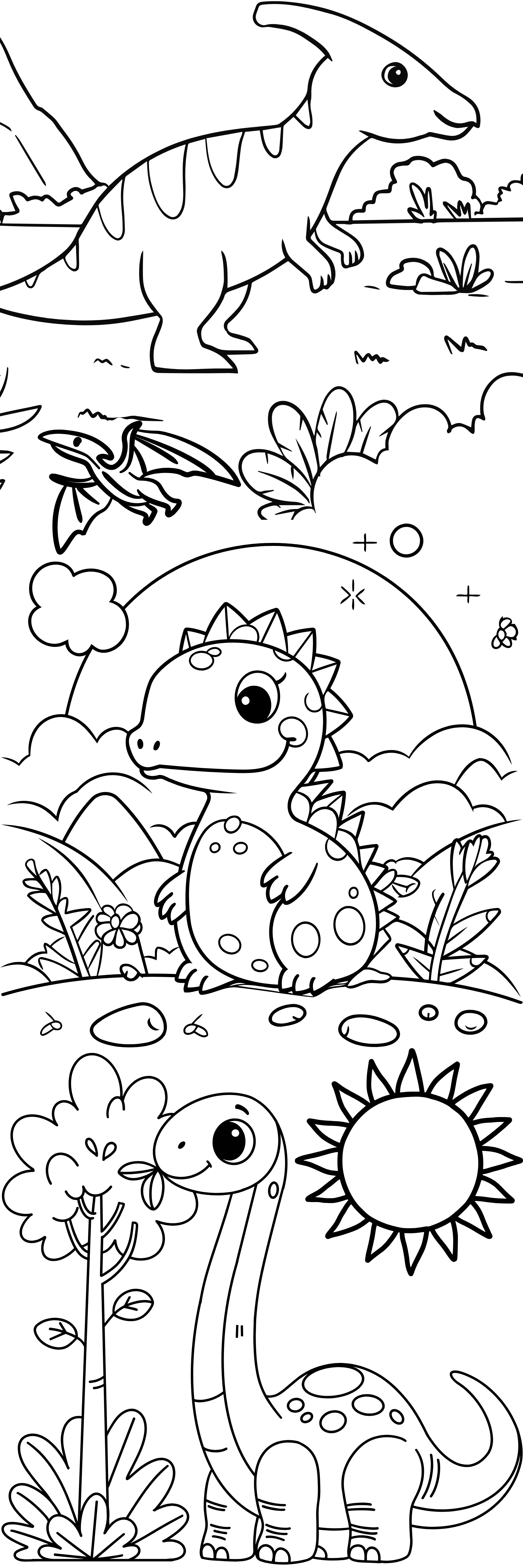 Dinosaur Coloring Bookmarks with Crayons Kit - Set of 3 - 2" x 6" Rounded Corner Bookmarks