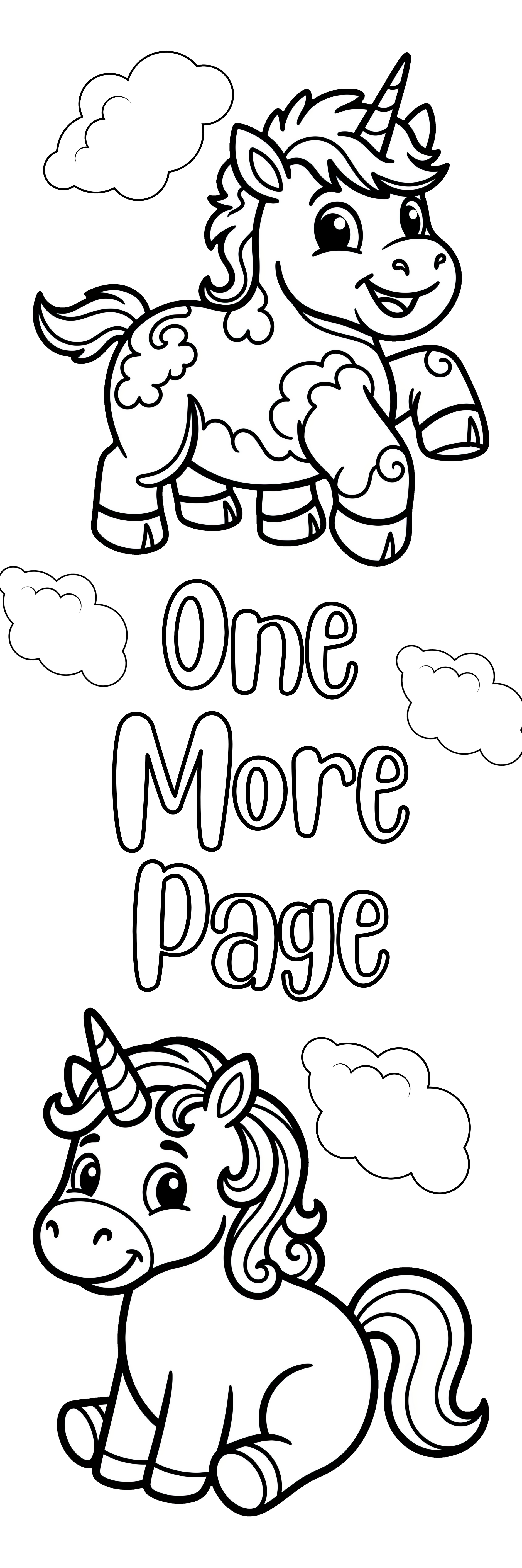 Unicorns Pegasus One More Page Coloring Bookmarks with Crayons Kit - Set of 3 - 2" x 6" Rounded Corner Bookmarks