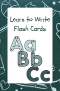 Flash Cards - ABC 123 - Learn to Write - Coloring - 4" x 6"
