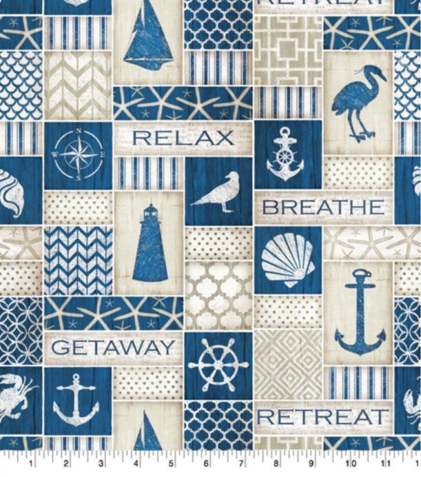 JP Coastal Blues - Cotton Fabric - Quilters Cotton - By the Yard