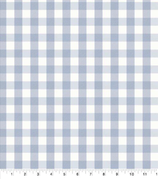 Blue and white checkered fabric pattern