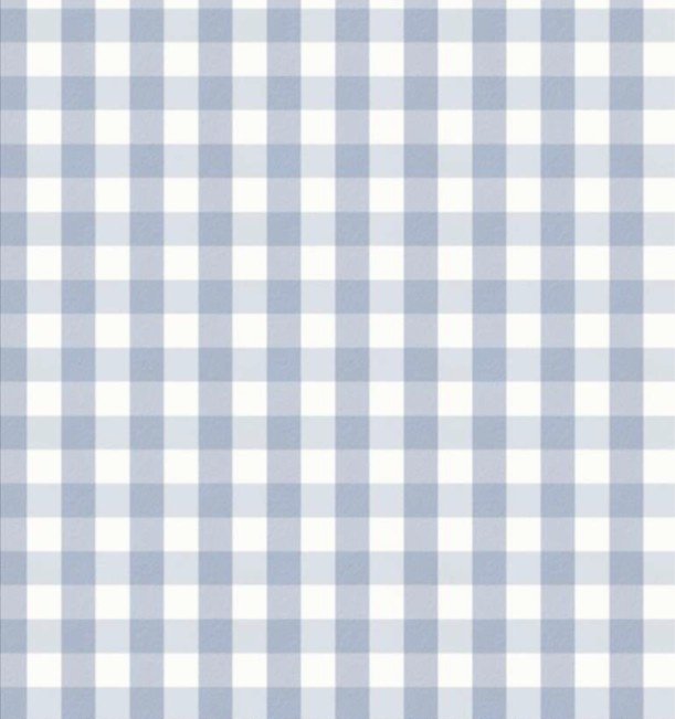 Blue and white gingham cotton fabric