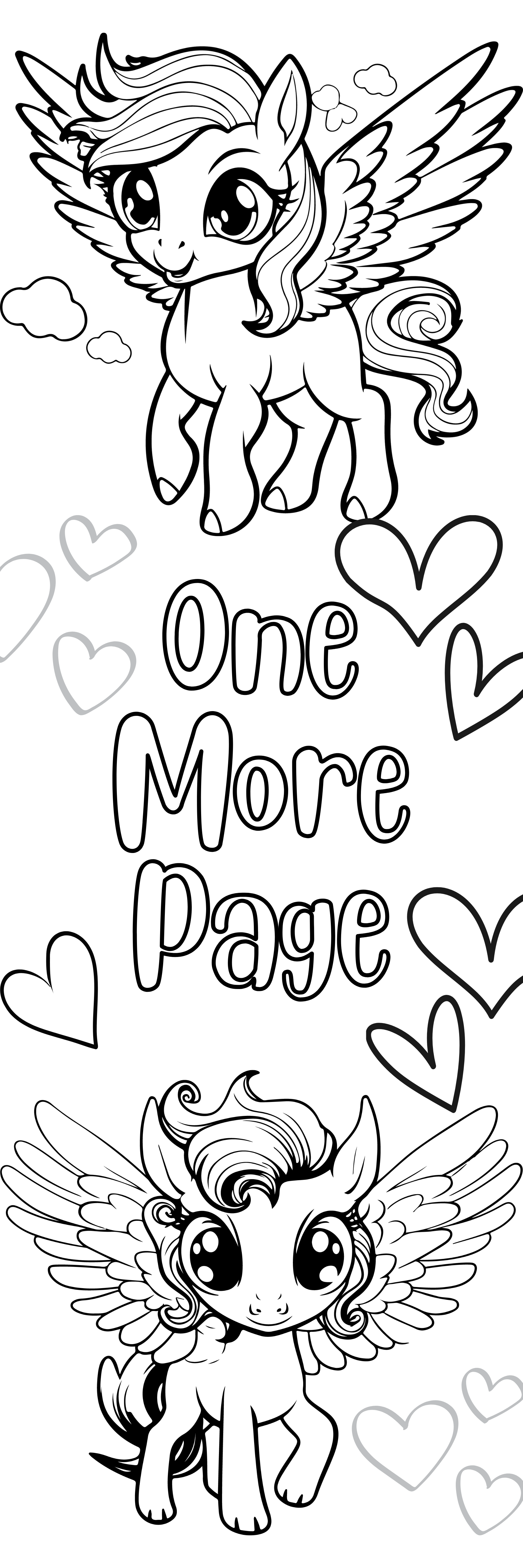 Unicorns Pegasus One More Page Coloring Bookmarks with Crayons Kit - Set of 3 - 2" x 6" Rounded Corner Bookmarks