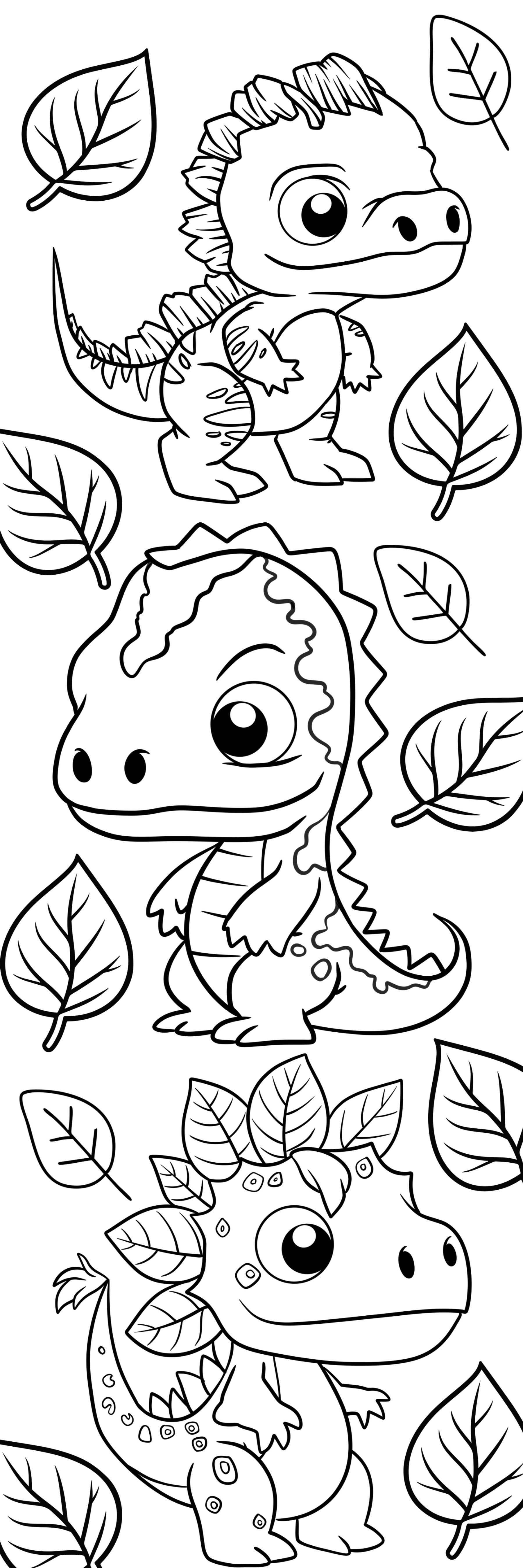 Dinosaur Coloring Bookmarks with Crayons Kit - Set of 3 - 2" x 6" Rounded Corner Bookmarks