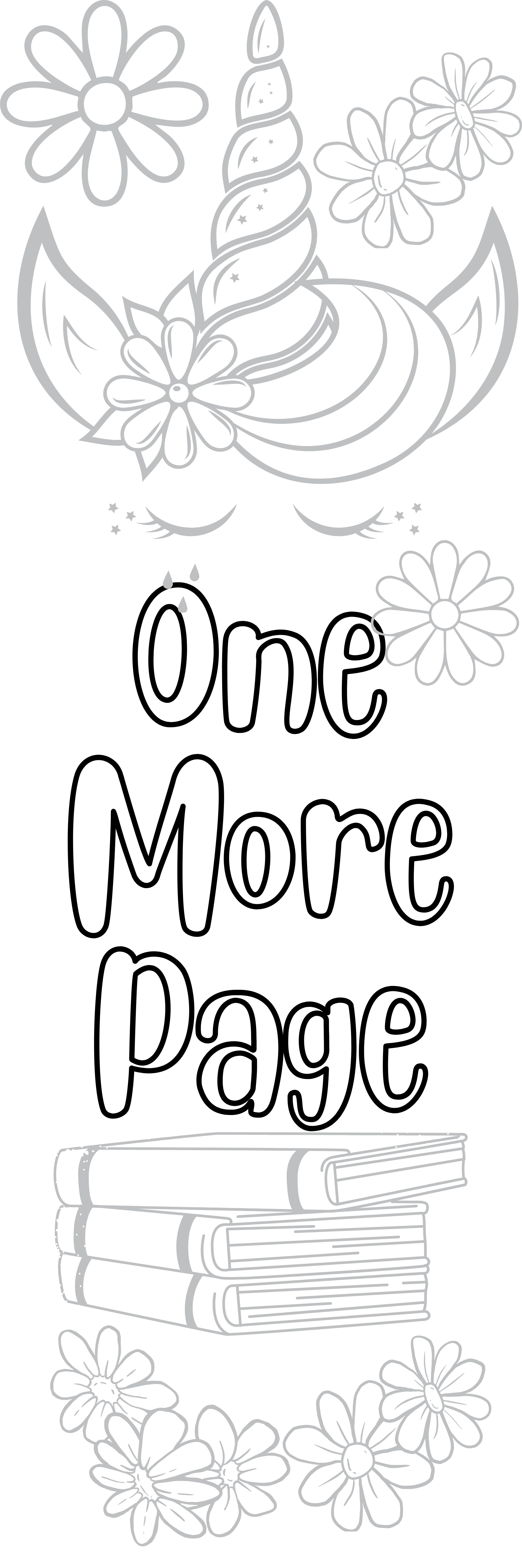 Unicorns Pegasus One More Page Coloring Bookmarks with Crayons Kit - Set of 3 - 2" x 6" Rounded Corner Bookmarks