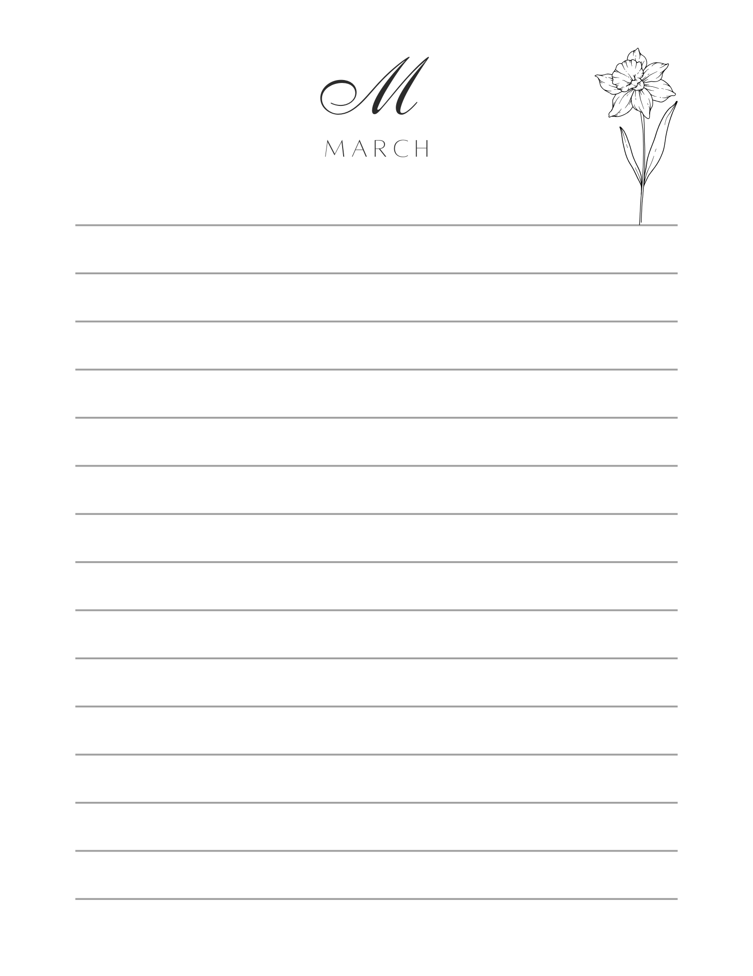 Personalized Birth Month Flower Tear-Away Notepad | Minimalist Floral Desk Pad