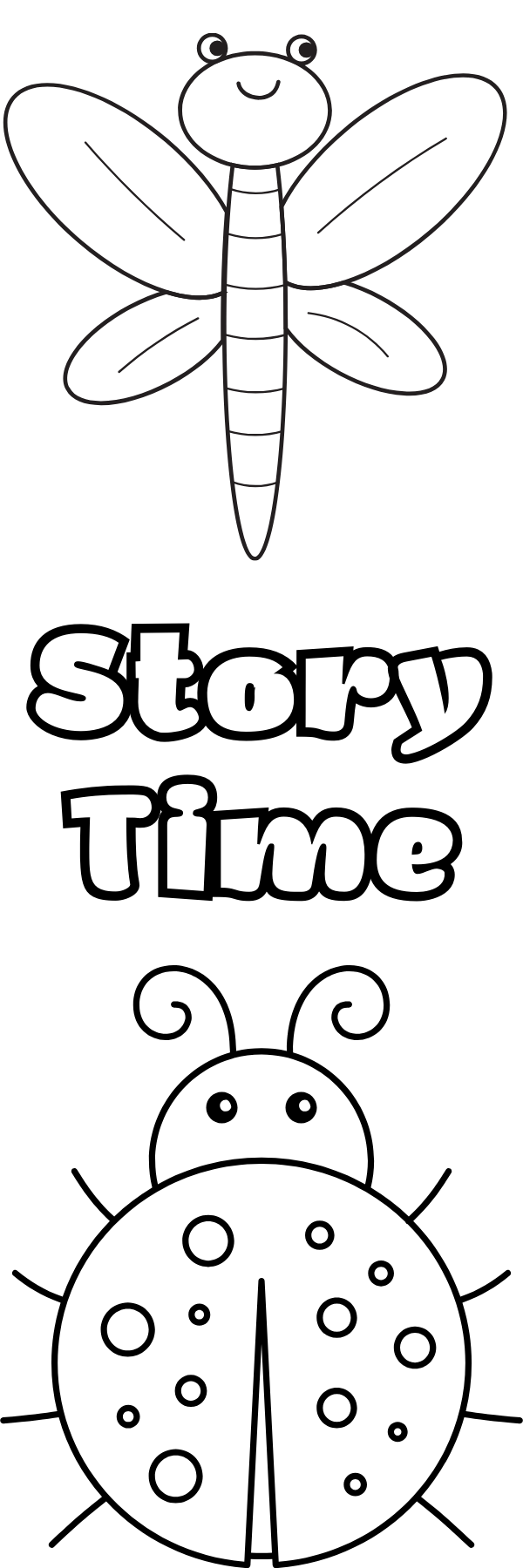 Bugs Story Time Coloring Bookmarks with Crayons Kit - Set of 3 - 2" x 6" Rounded Corner Bookmarks - Dragonfly Ladybug Bee Ant Snail Butterfly