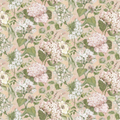Floral pattern with pink and white flowers on a light pink background