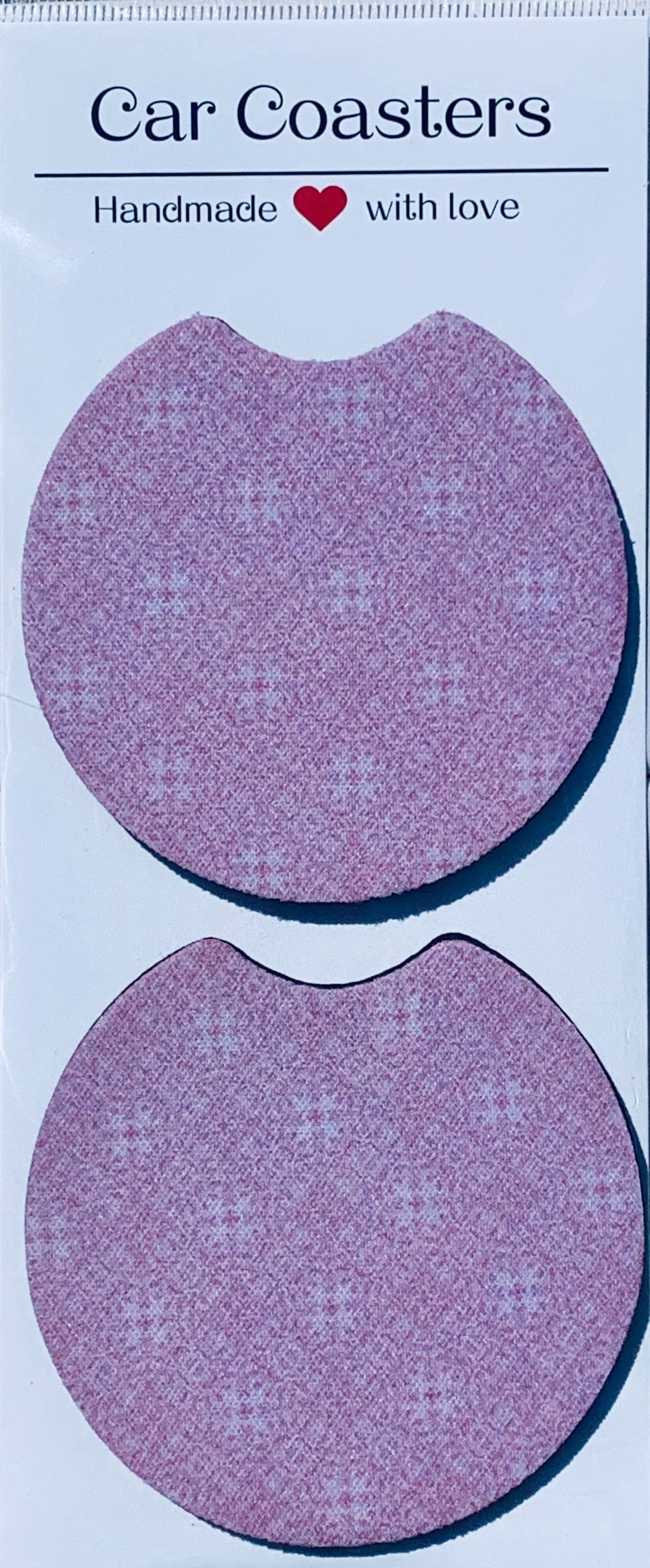Car Coasters - Set of 2 - Neoprene - Blossom Berry Pink