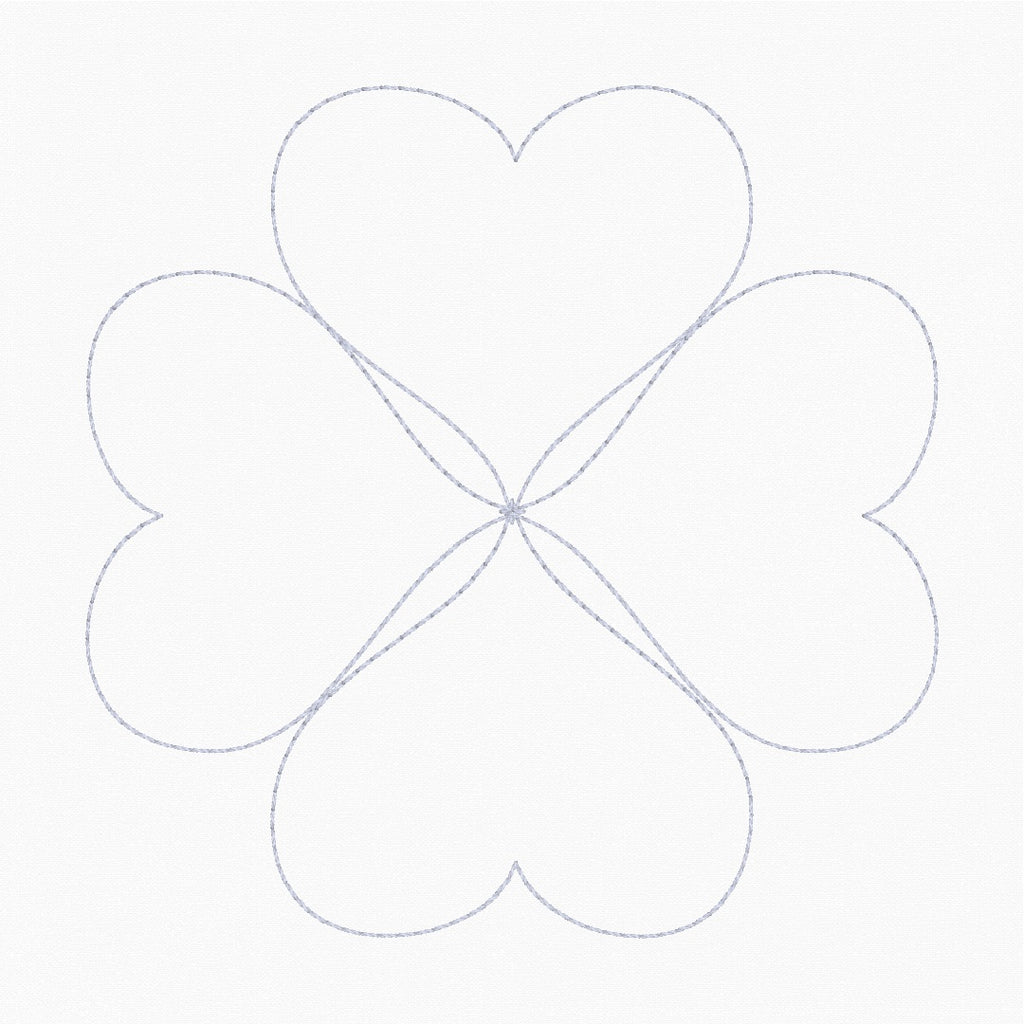 Four Hearts In-the-Hoop Quilting Design - 5x7 Hoop - Digital Download