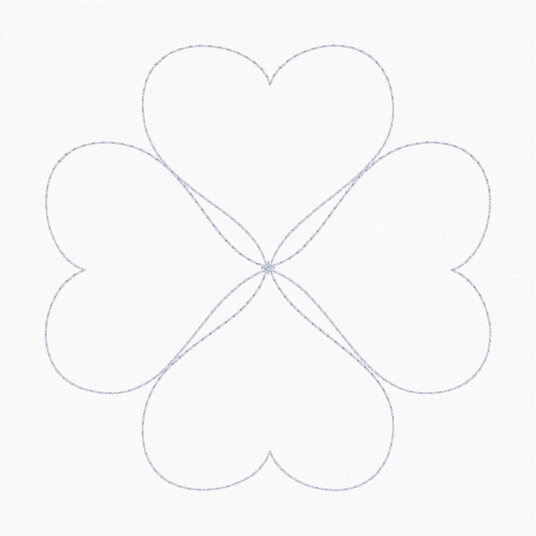 Four Hearts In-the-Hoop Quilting Design - 5x7 Hoop - Digital Download