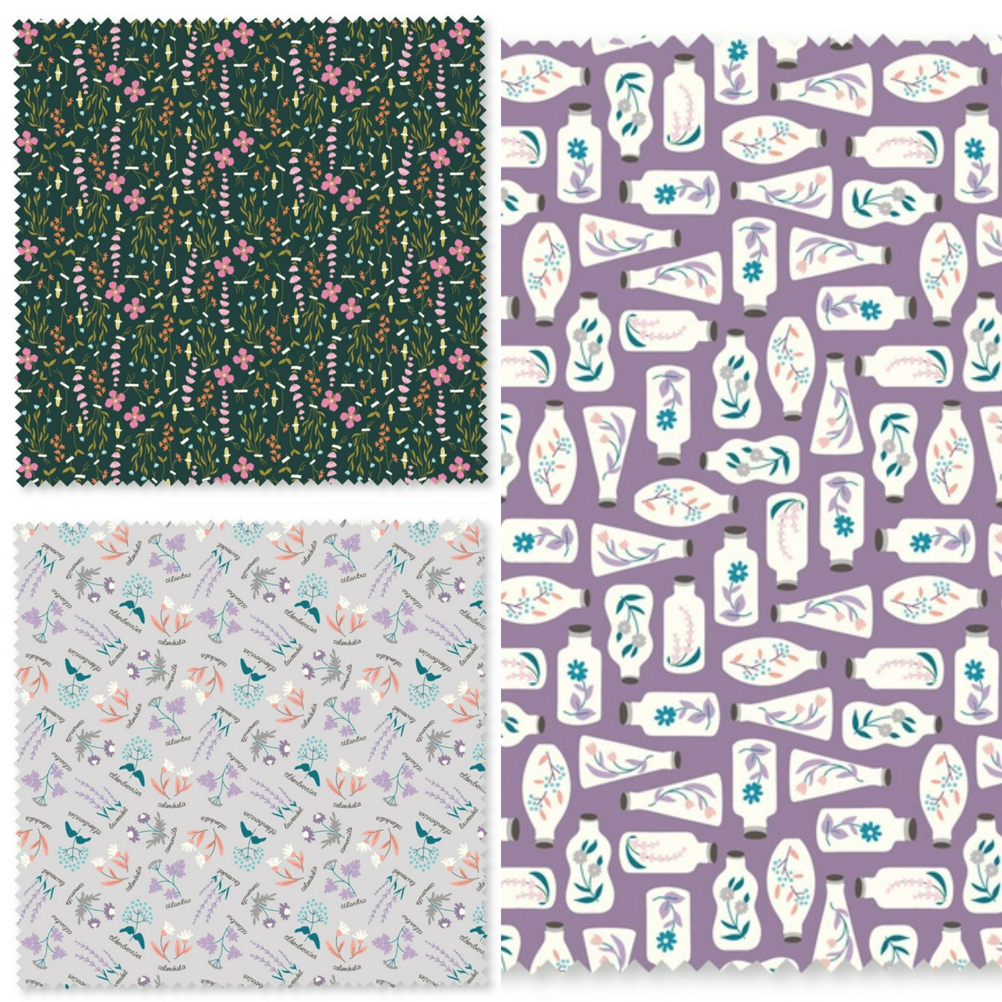 3 Yard Quilt Kit Bundle - Garden Botanicals - Free Pattern Included