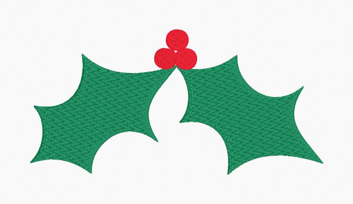 Christmas Holly Leaf Machine Embroidery Design - 5x7 Hoop - Digital Download