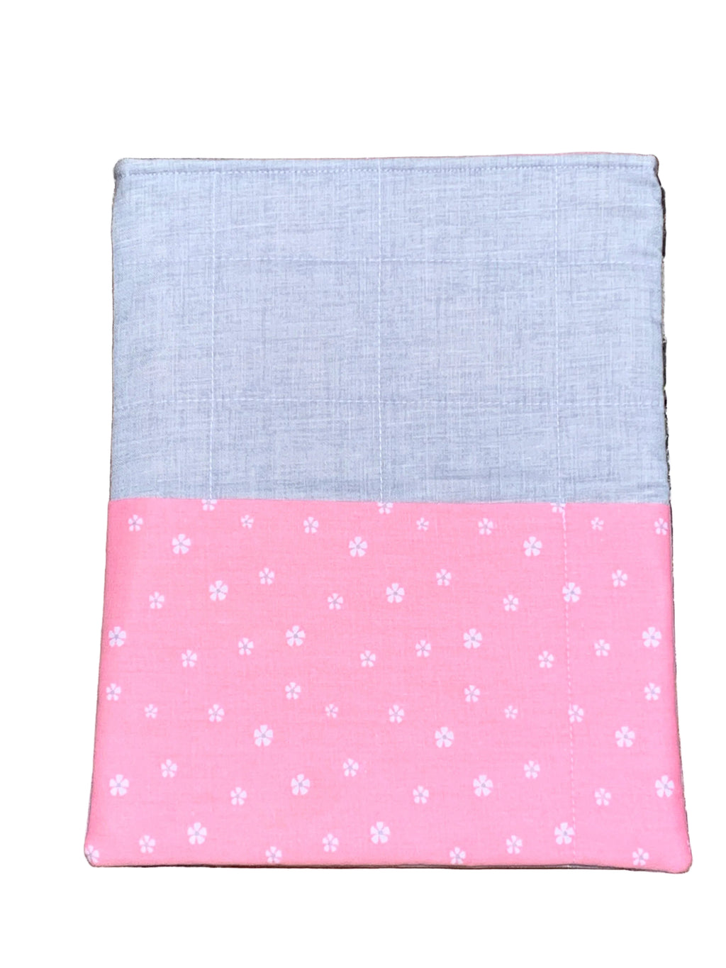 Pink Daisies - OOAK - Quilted Tablet Sleeve or Book Sleeve with Pockets - 8" x 10.5" - Kindle Cozy - iPad Mini Cozy - Book Cozy