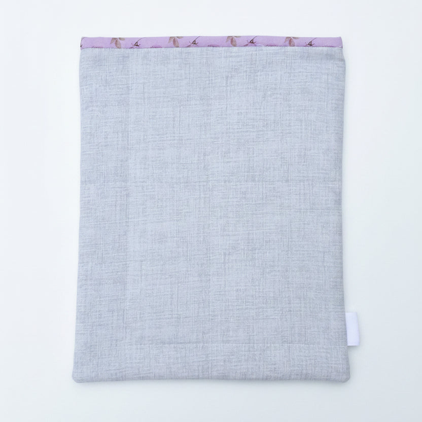 Purple Roses & Denim Gray - OOAK - Quilted Tablet Sleeve or Book Sleeve with Pockets - 8" x 10.5" - Kindle Cozy - iPad Mini Cozy - Book Cozy (Copy) (Copy) (Copy) (Copy)