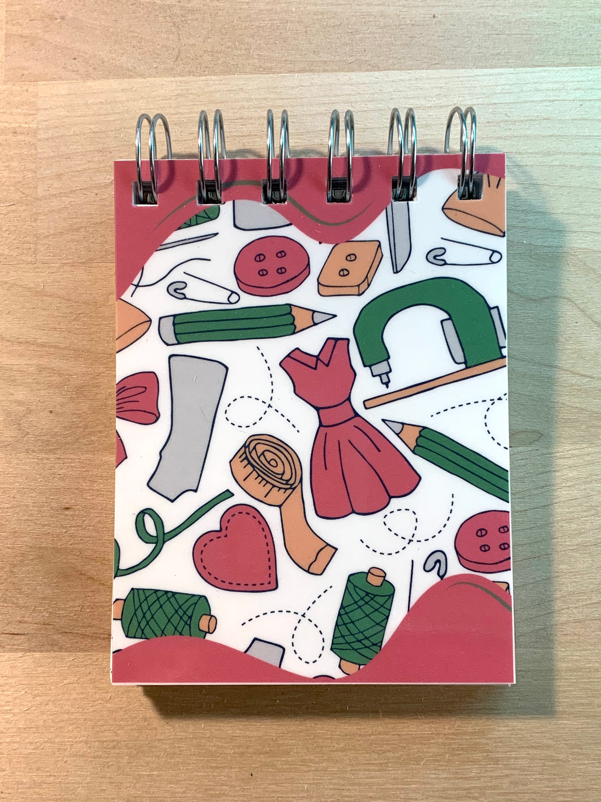 Mini Pocket Notebook - Sewing Fabric Quilting - 3" x 4" - 9 Designs Available