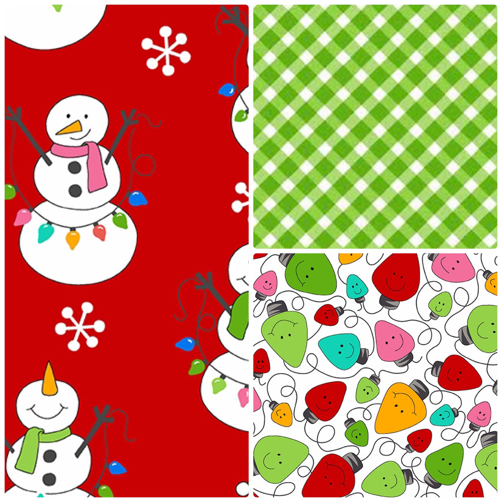 3 Yard Quilt Kit Bundle - Things are Looking Up - Snowman - Christmas w Free Pattern