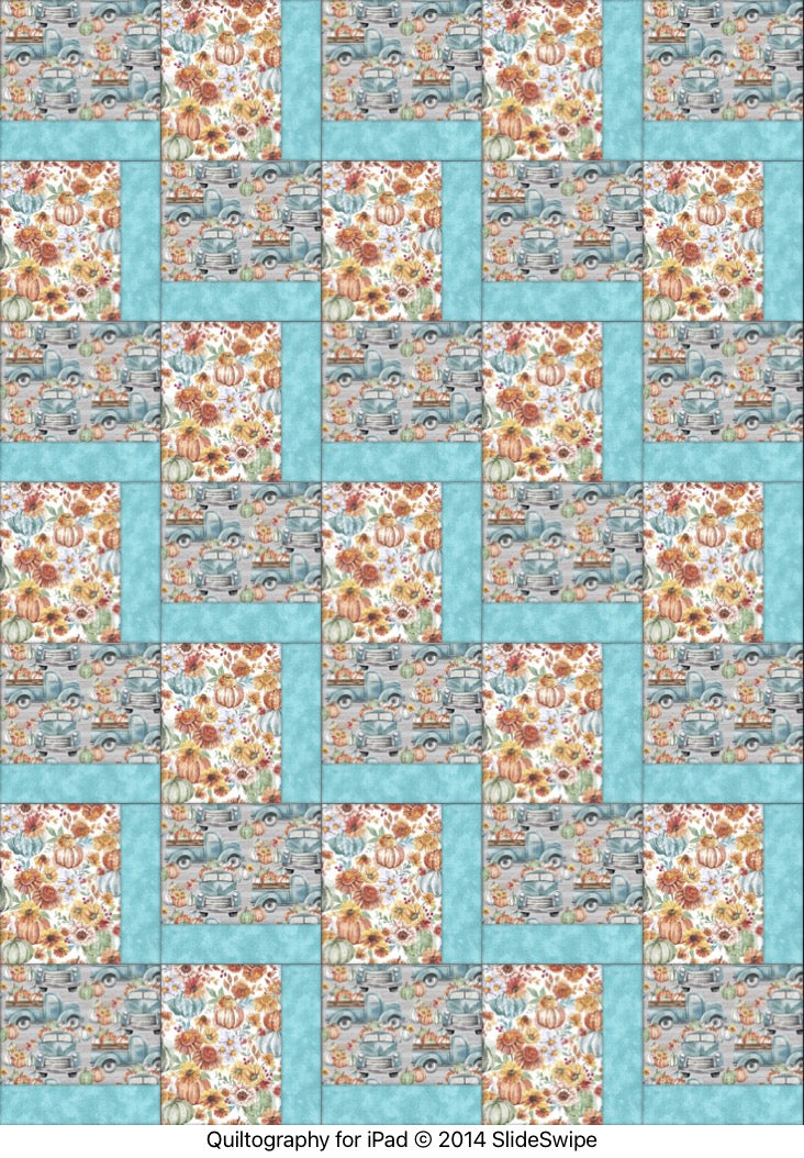 3 Yard Quilt Kit Bundle - Happy Harvest - Fall Pumpkin - Free Pattern