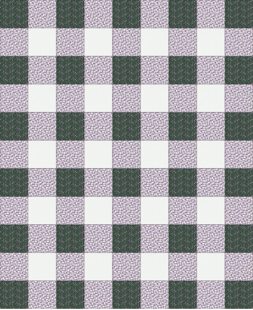 Green & Lavender Gingham Quilt Kit - Precut Quilt Kit