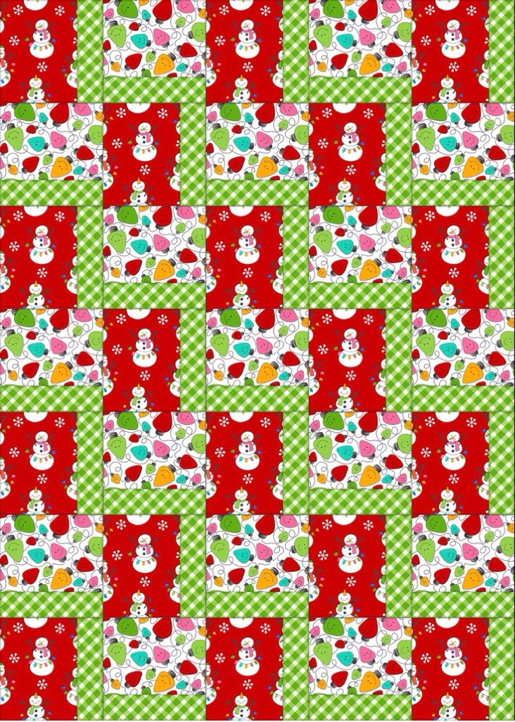 3 Yard Quilt Kit Bundle - Things are Looking Up - Snowman - Christmas w Free Pattern