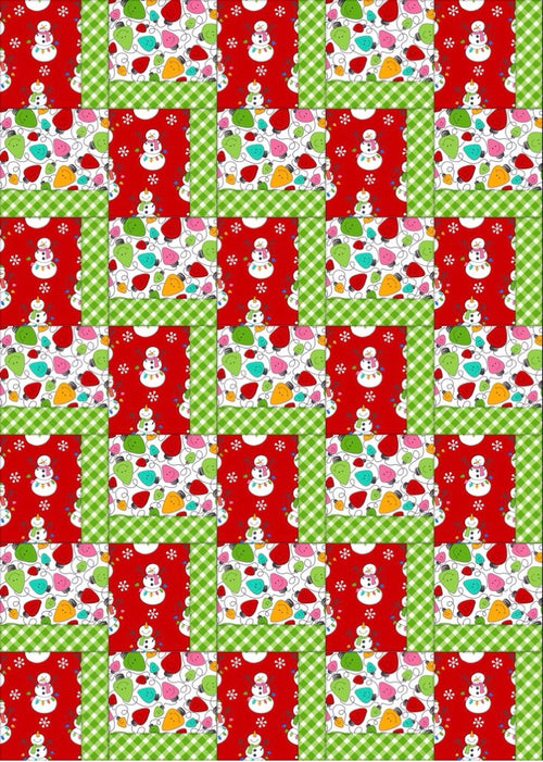 3 Yard Quilt Kit Bundle - Things are Looking Up - Snowman - Christmas w Free Pattern