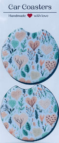 Car Coasters - Boho Florals - Set of 2 - Neoprene