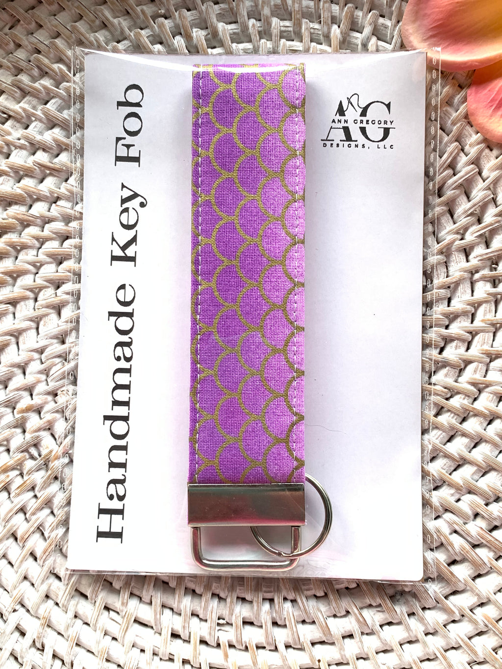 Key Fob - Purple Mermaid Scales - Handmade
