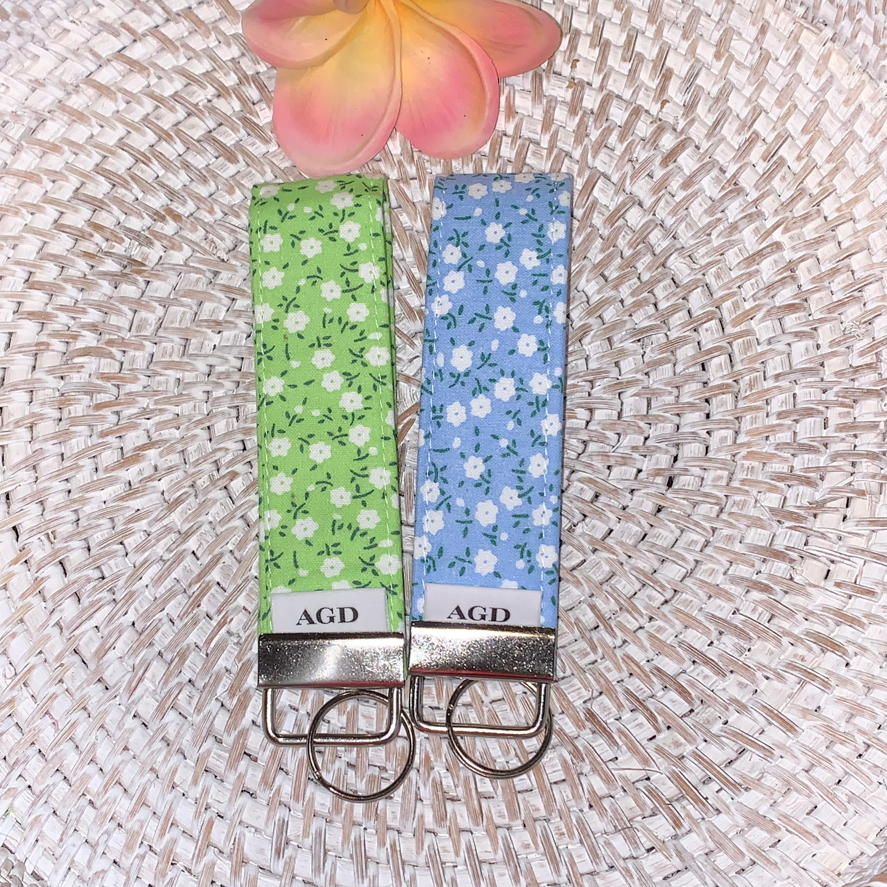 Handmade Key Fobs, Keychains, Wristlets - Limited Edition - Calico Flowers