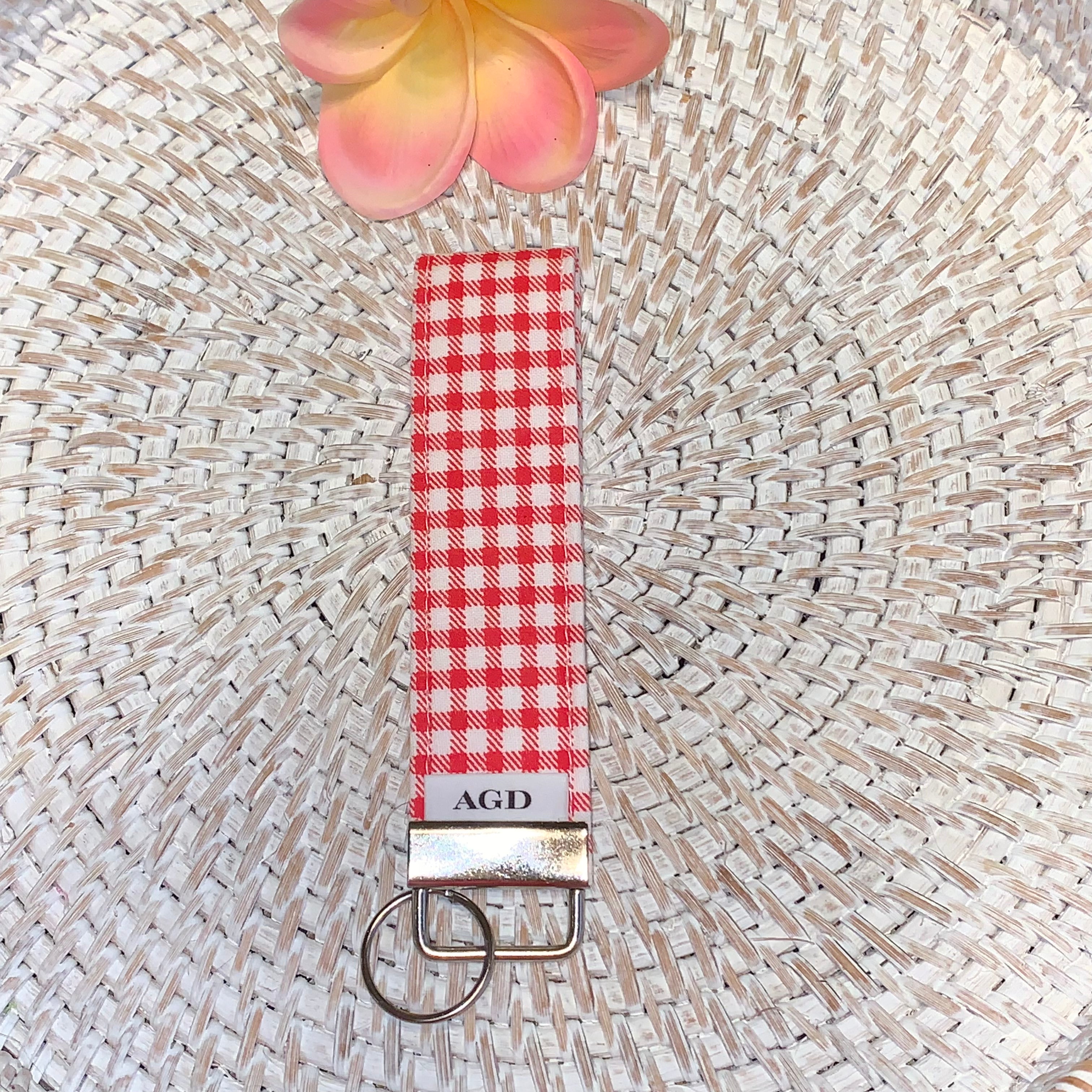 Handmade Key Fobs, Keychains, Wristlets - Limited Edition - Gingham Check