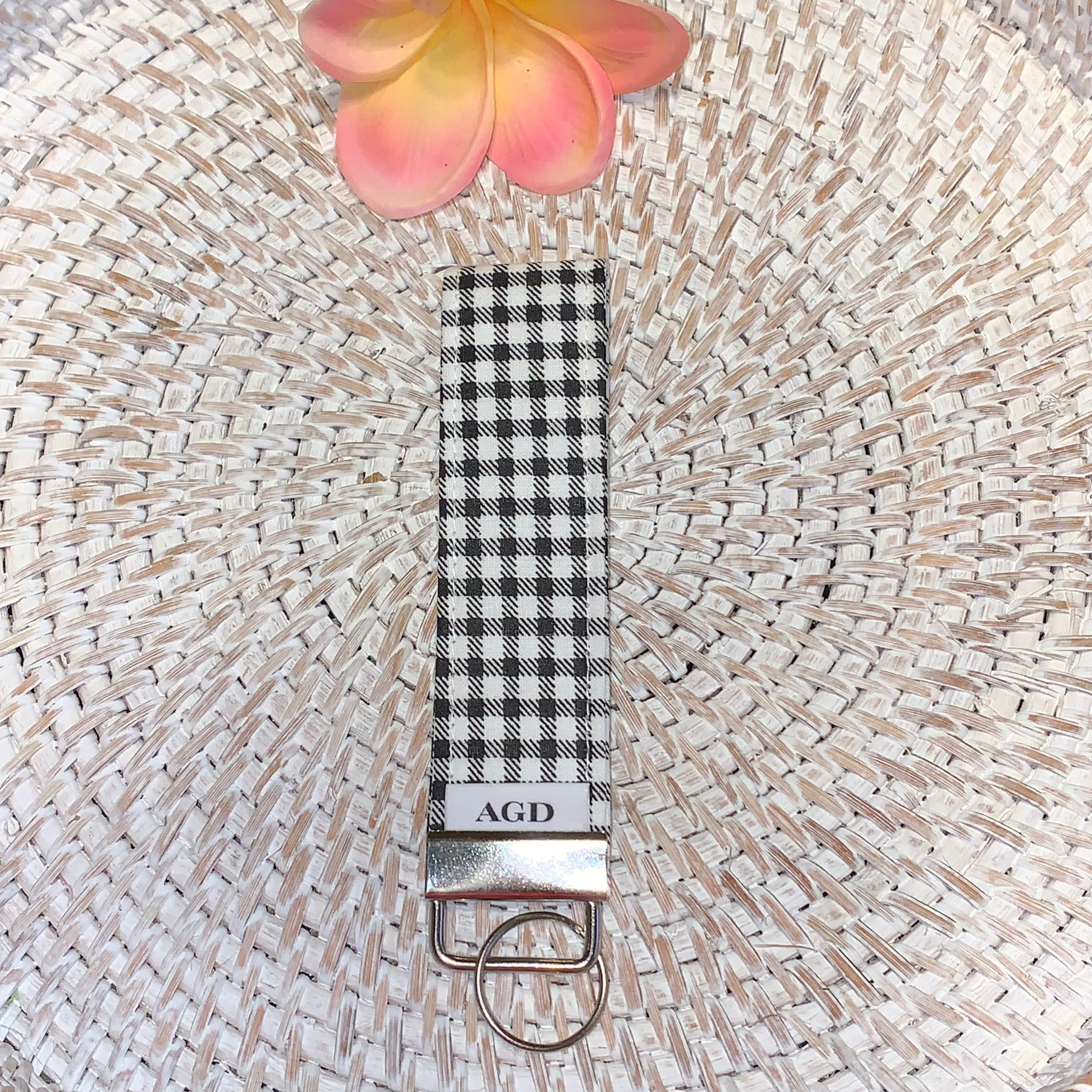 Handmade Key Fobs, Keychains, Wristlets - Limited Edition - Gingham Check