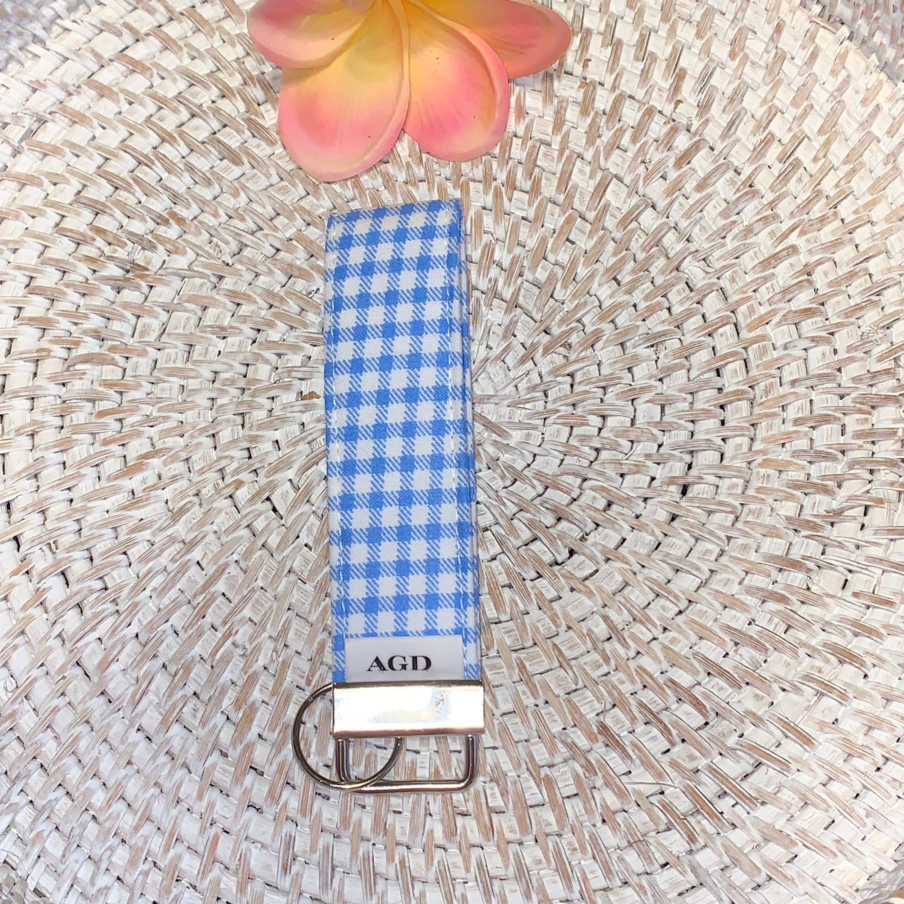 Handmade Key Fobs, Keychains, Wristlets - Limited Edition - Gingham Check