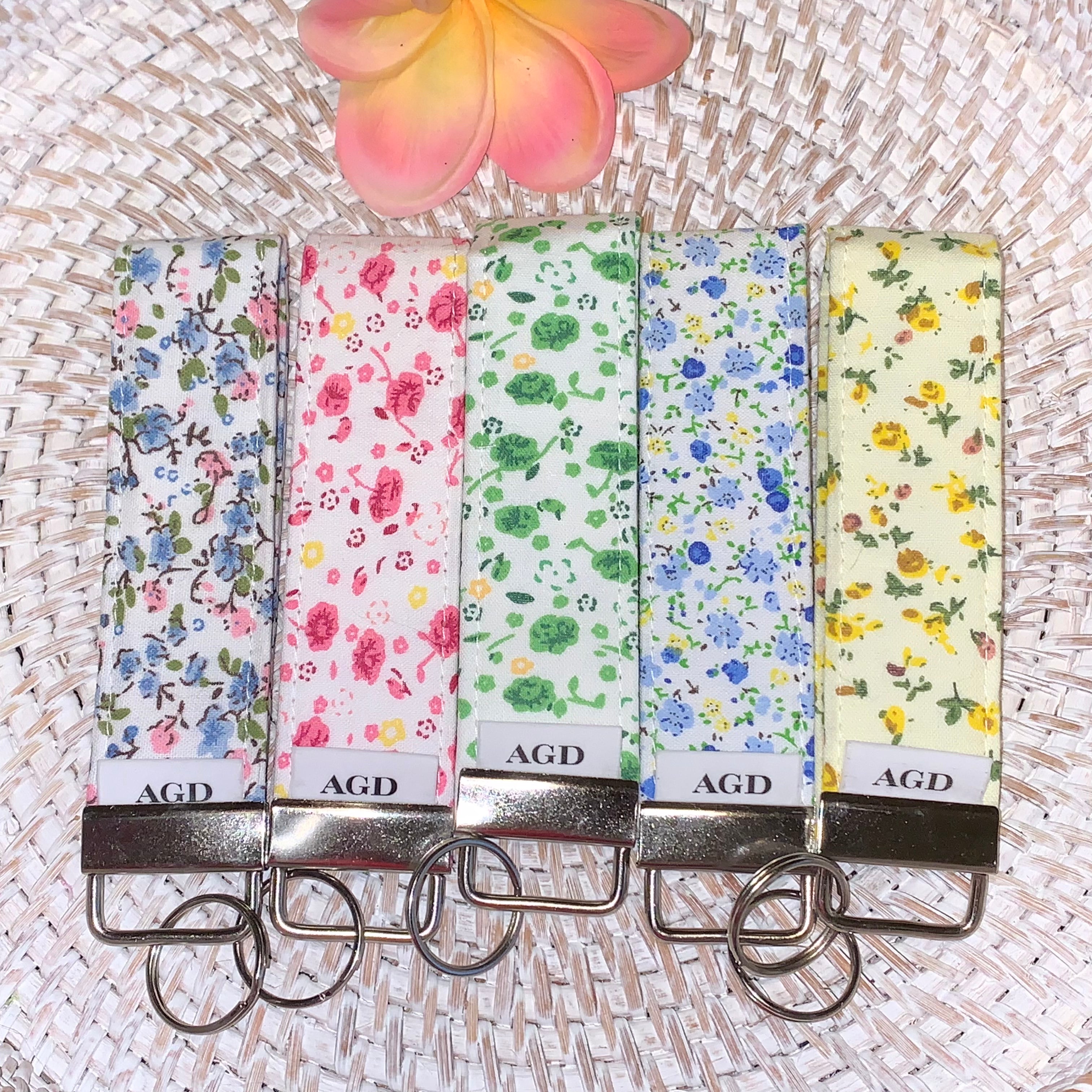 Handmade Key Fobs, Keychains, Wristlets - Limited Edition - Florals