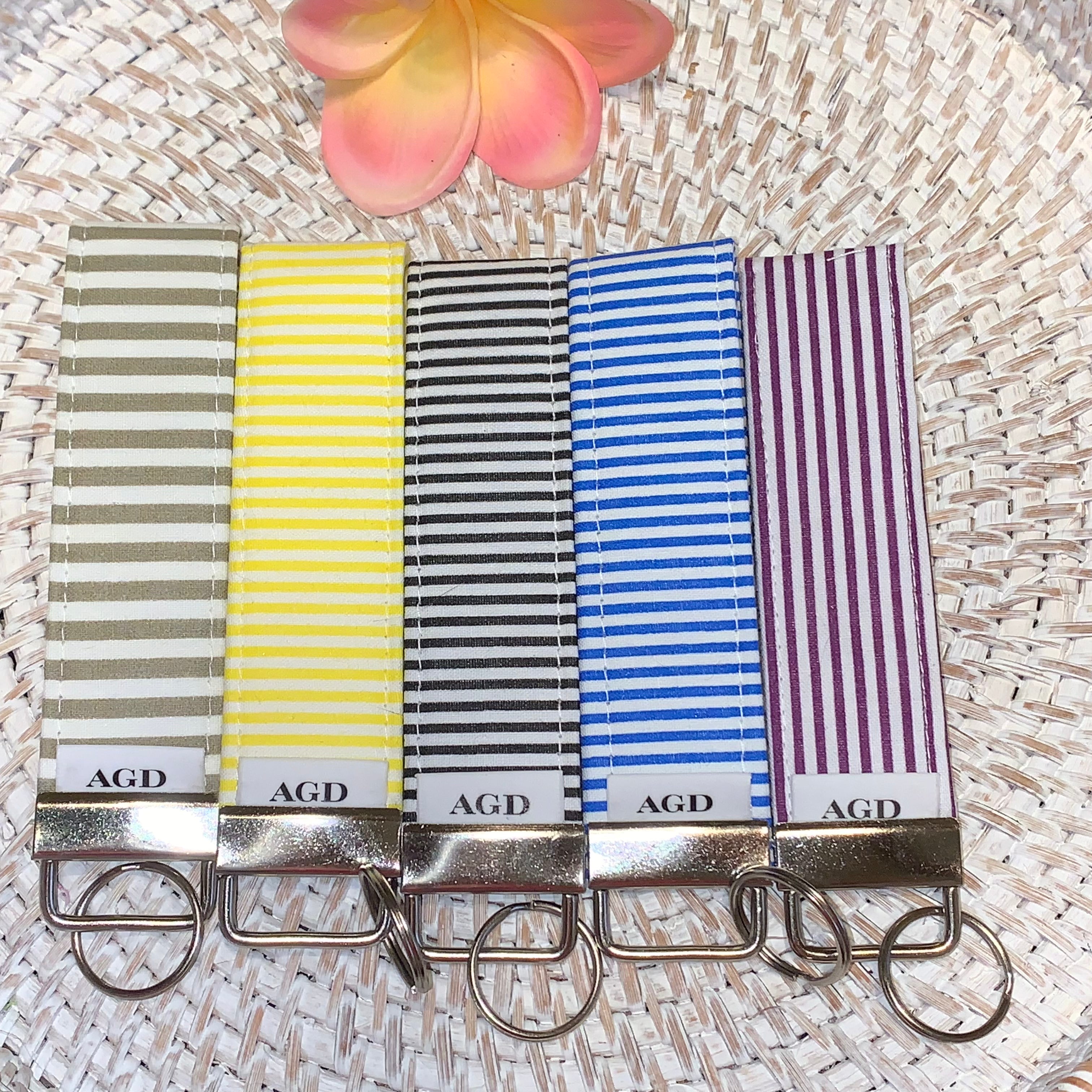 Handmade Key Fobs, Keychains, Wristlets - Limited Edition - Stripes
