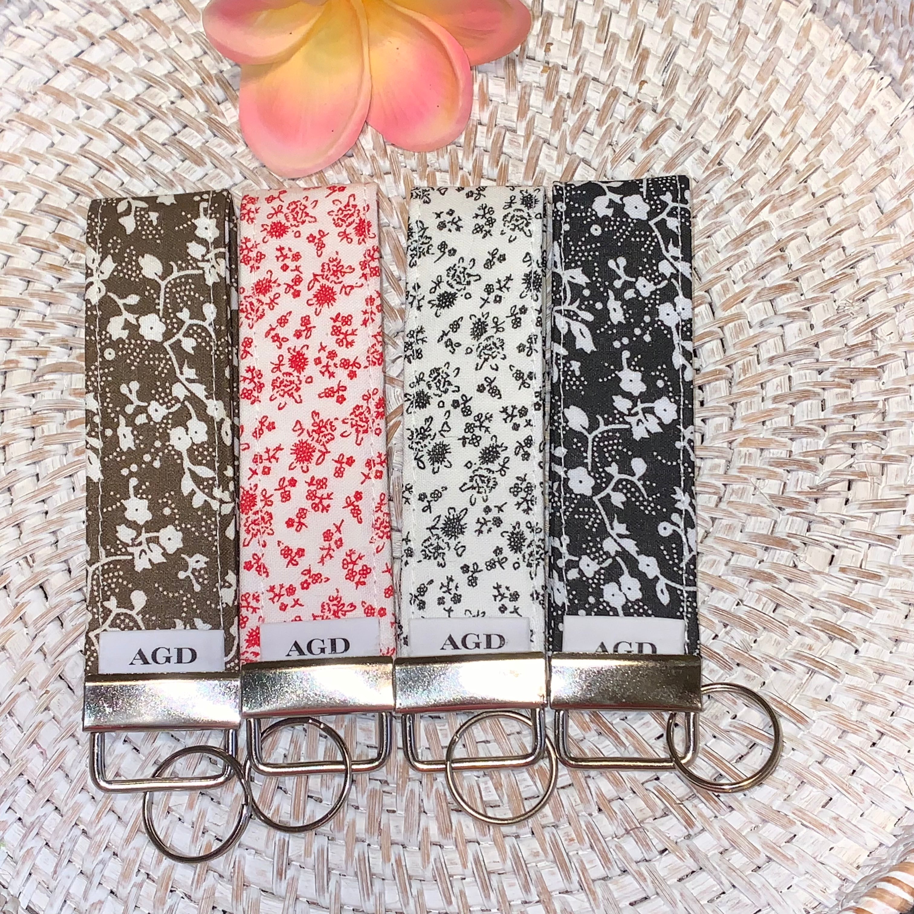 Handmade Key Fobs, Keychains, Wristlets - Limited Edition - Calico Florals 2