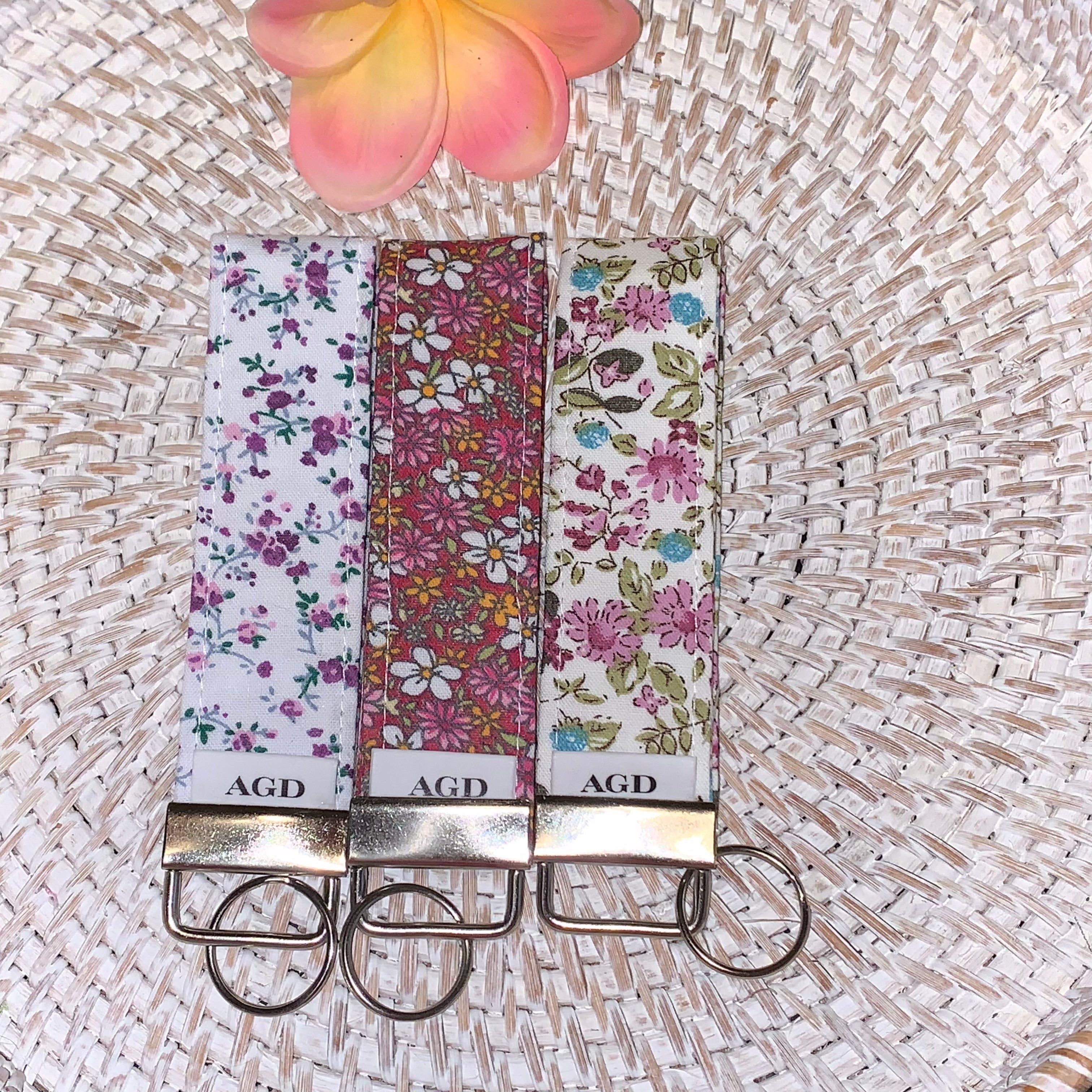 Handmade Key Fobs, Keychains, Wristlets - Limited Edition - Flowers