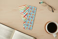 Beach Ball Chevron Plaid Laminated Bookmarks - Summer Fun Bookmarks - Set of 3 - 2x6 Rounded Corner Bookmarks