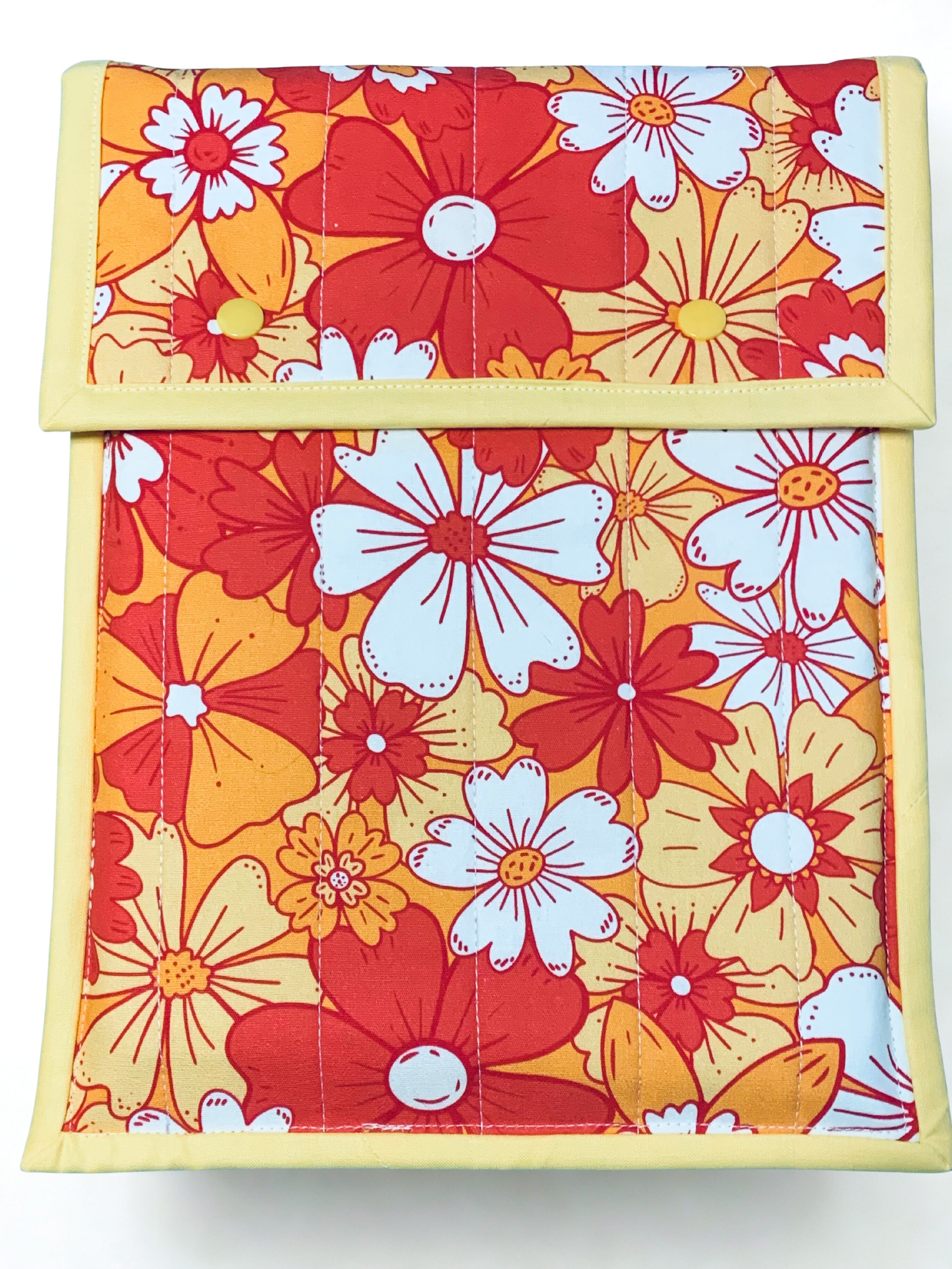 Quilted Tablet Sleeve or Book Sleeve Snap Closure - Retro Boho Collection - Book Cozy - Handmade - Several Designs Available