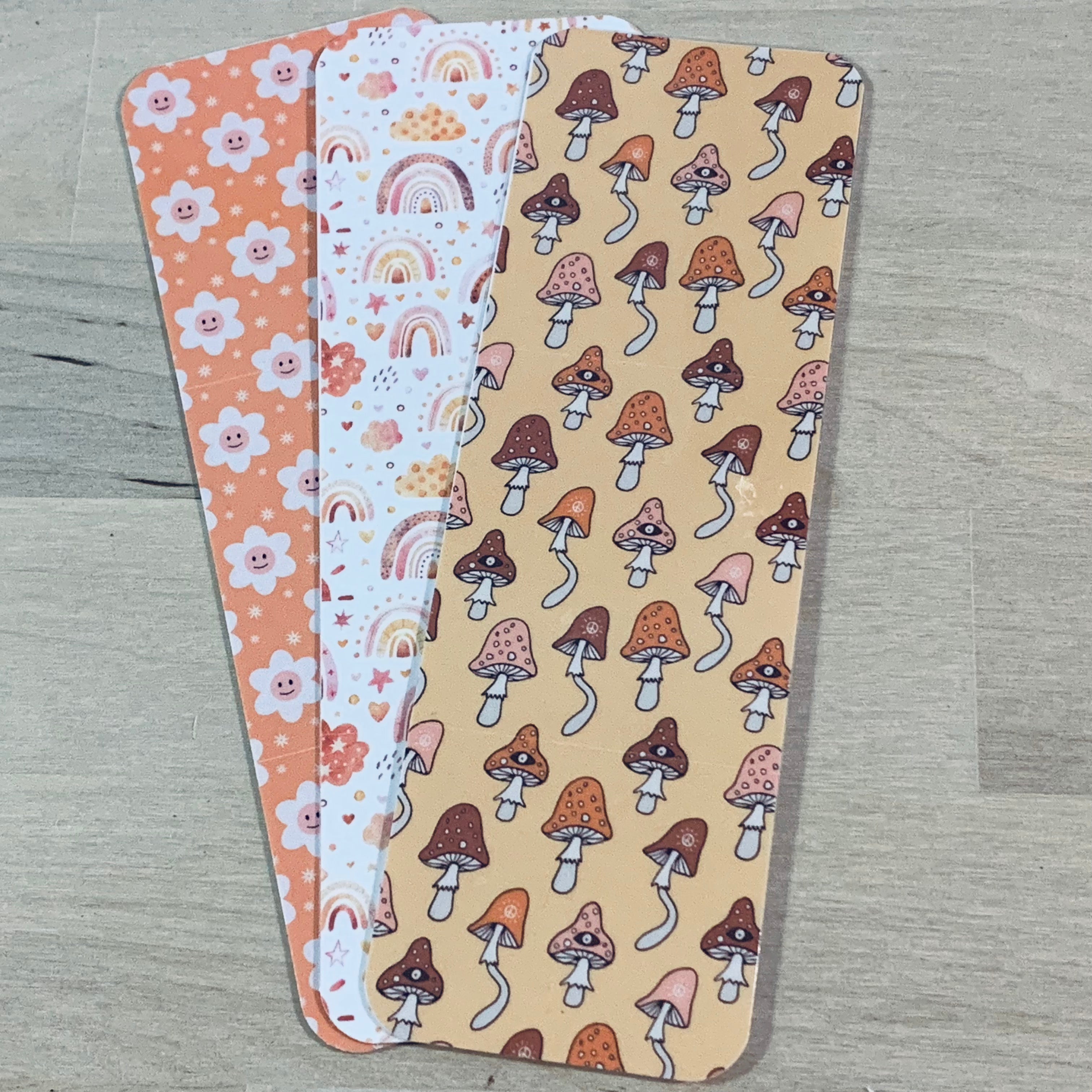 Boho Laminated Bookmarks Mushrooms & Daisies