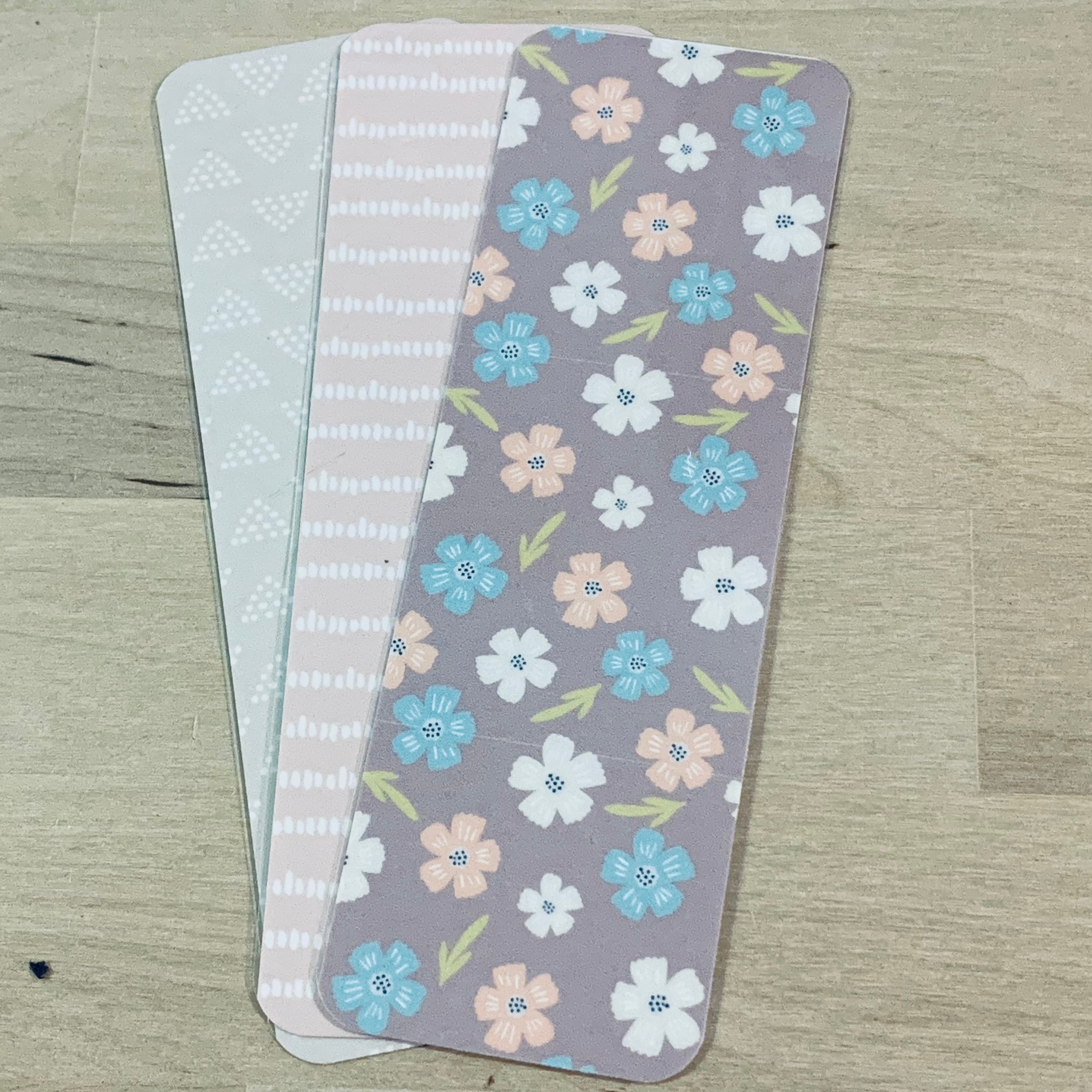 Boho Laminated Bookmarks Tan Pink Brown