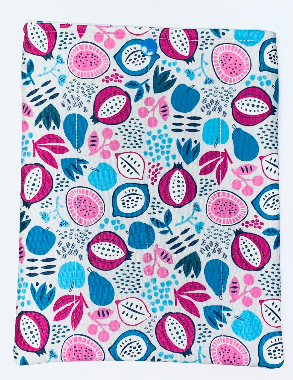 Quilted Tablet Sleeve or Book Sleeve Snap Closure Exterior Pockets - Burgess Field Collection - Handmade - Small - 7" x 9" - Kindle Cozy - iPad Mini Cozy - Book Cozy