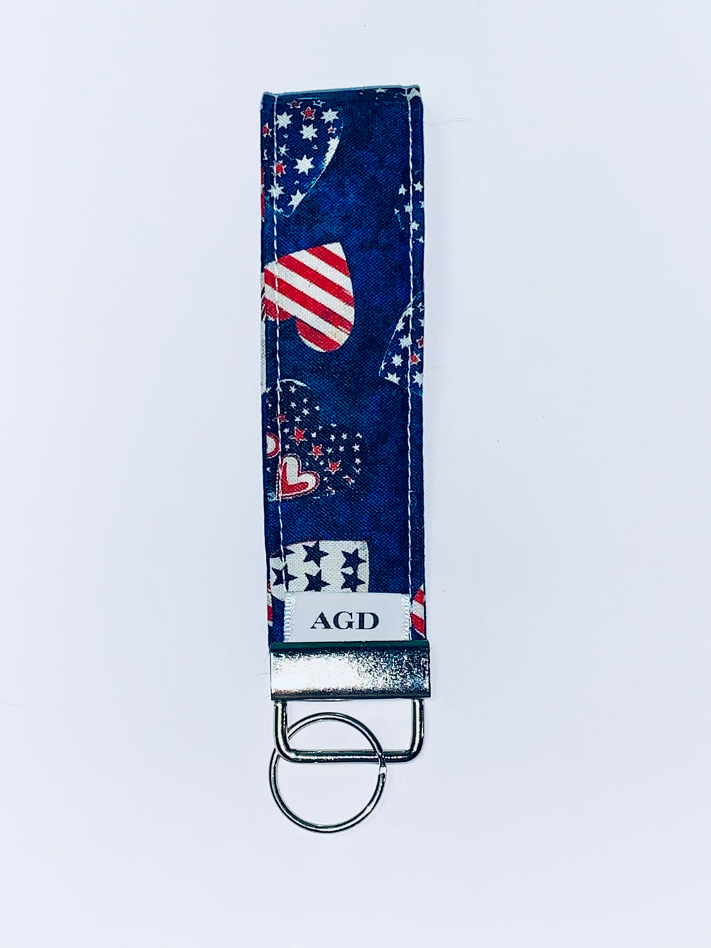 Handmade Key Fobs, Keychains, Wristlets - Patriotic Hearts