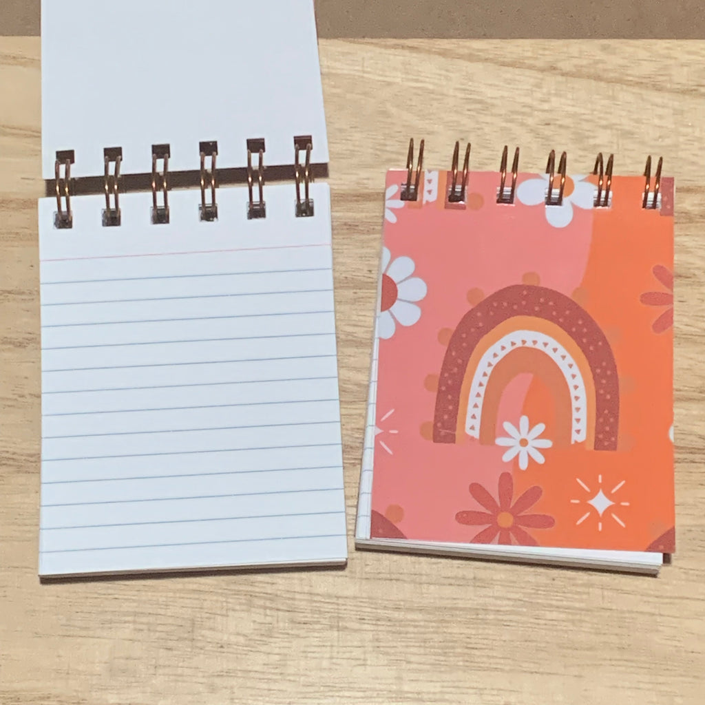 Mini Pocket Notebook - Boho Rainbow - 3" x 4"