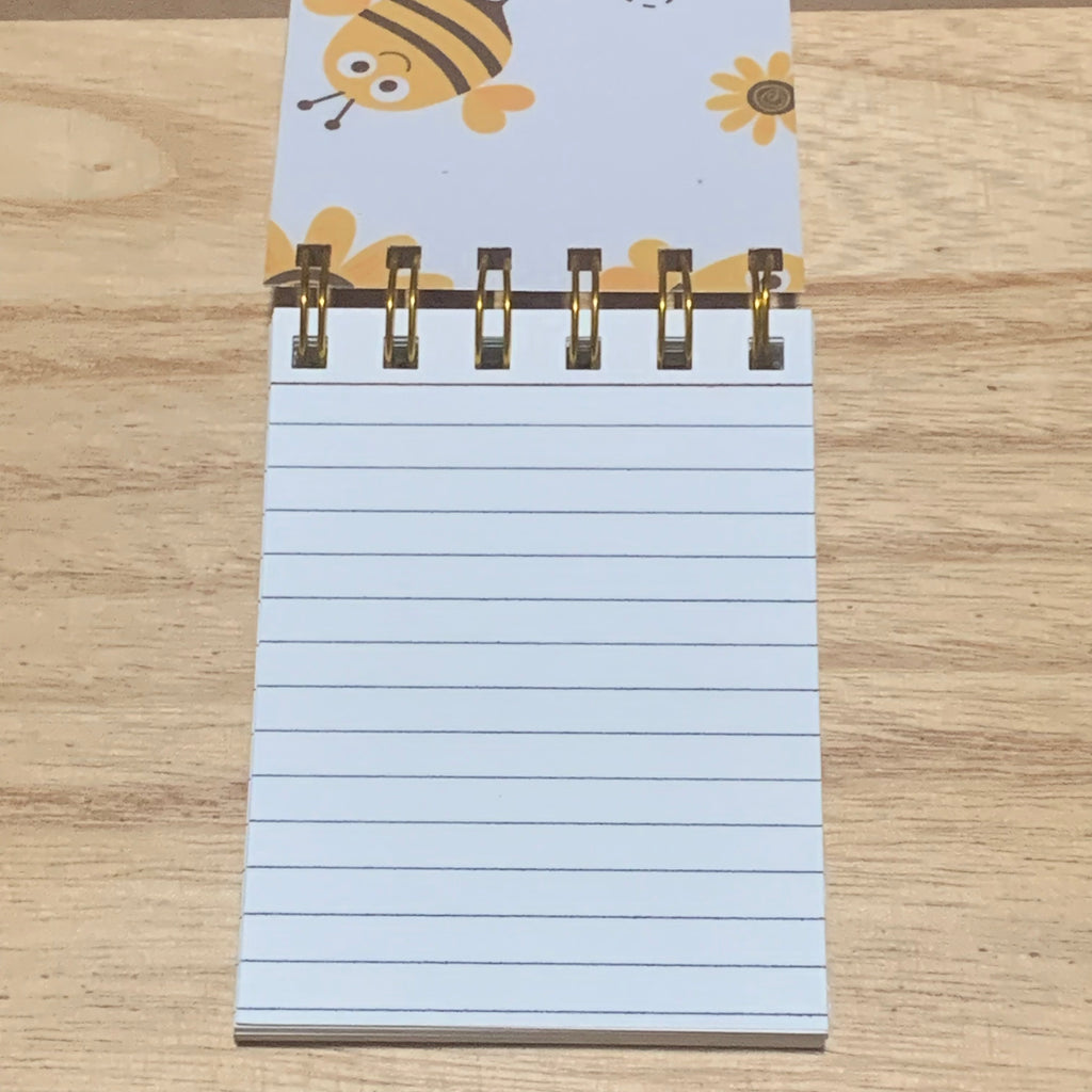 Mini Pocket Notebook - Happy Bumble Bees - 3" x 4"