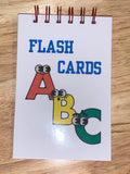 Flash card book with colorful letters A, B, C 