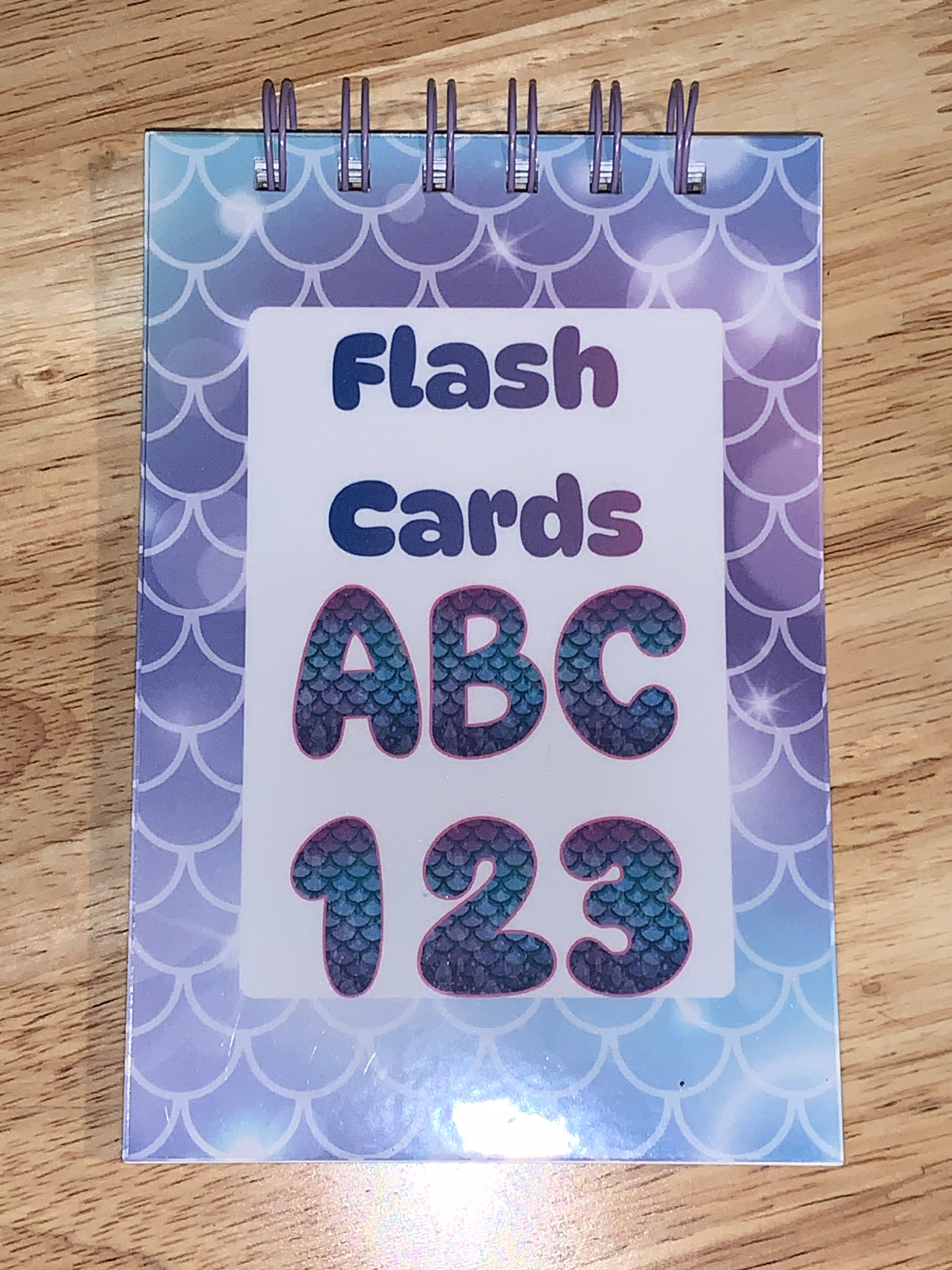 Flash cards with ABC and 123 - Mermaids